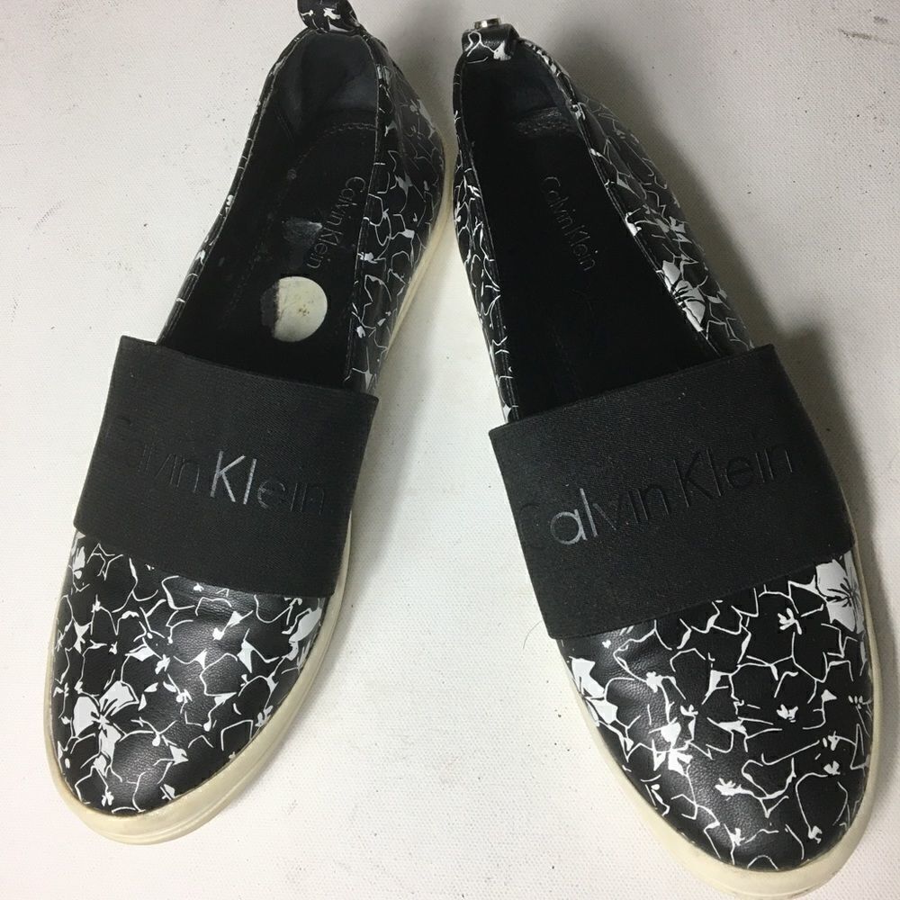 Calvin Klein Morina black and white slip on size 9